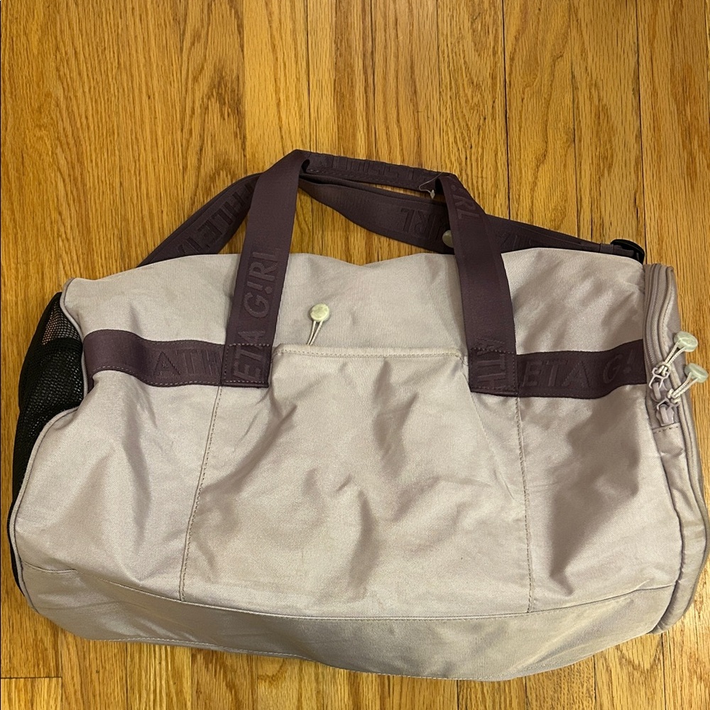 Athleta Girl lavender and dark purple Duffel Bag